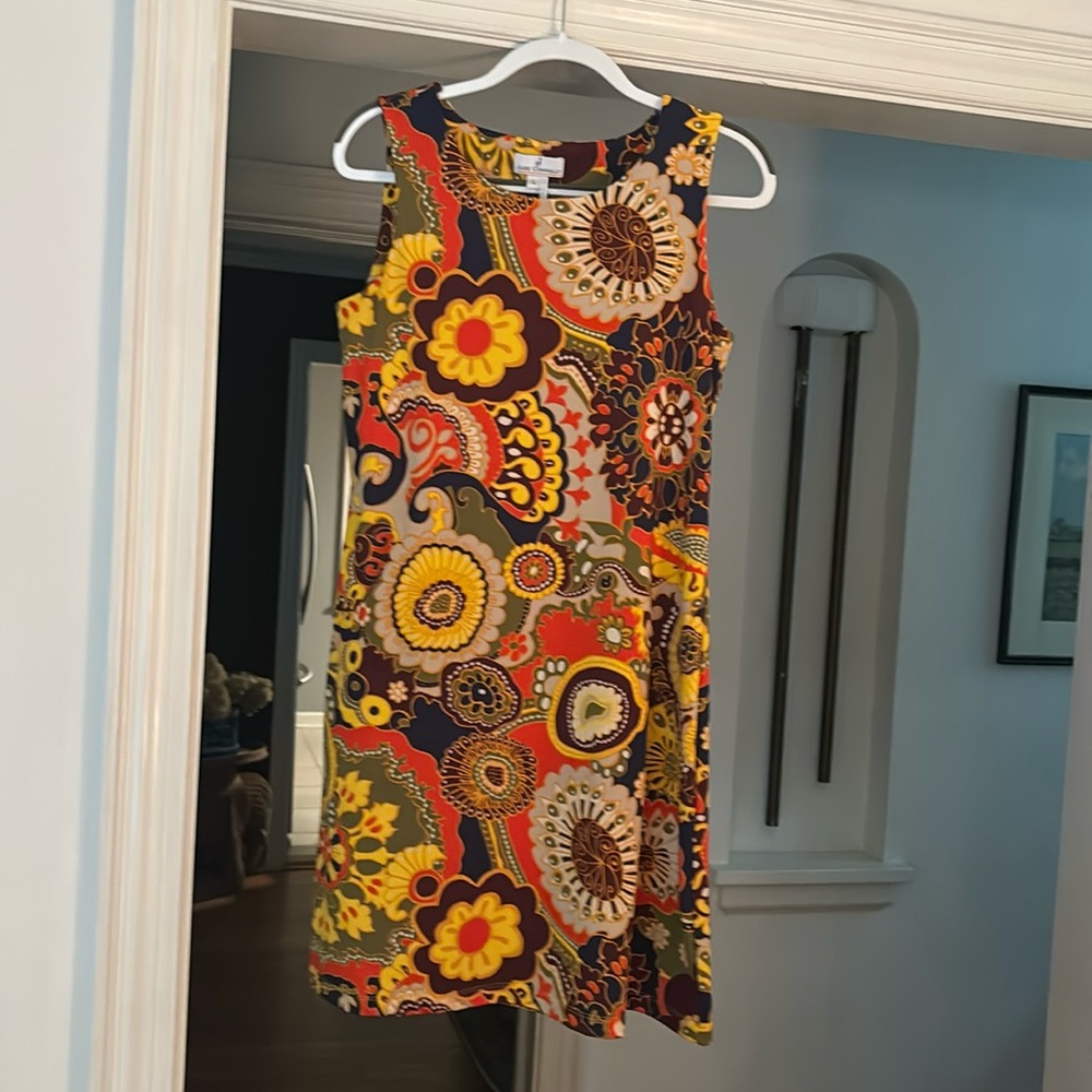 Jude Connally Multicolor Floral Psychedelic Shift Dress